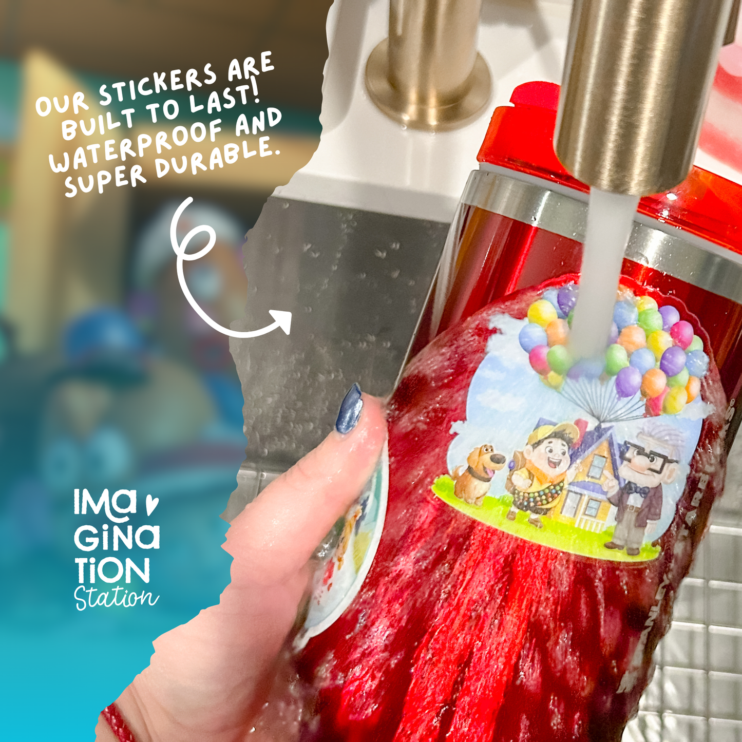Toy Story 40oz Tumbler + Waterproof Vinyl Sticker ā Disney Pixar Bundle