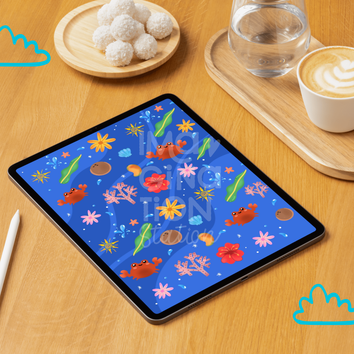 Full hand-illustrated artwork for Turpial & Blooms Venezuela earthquake relief wallpaper