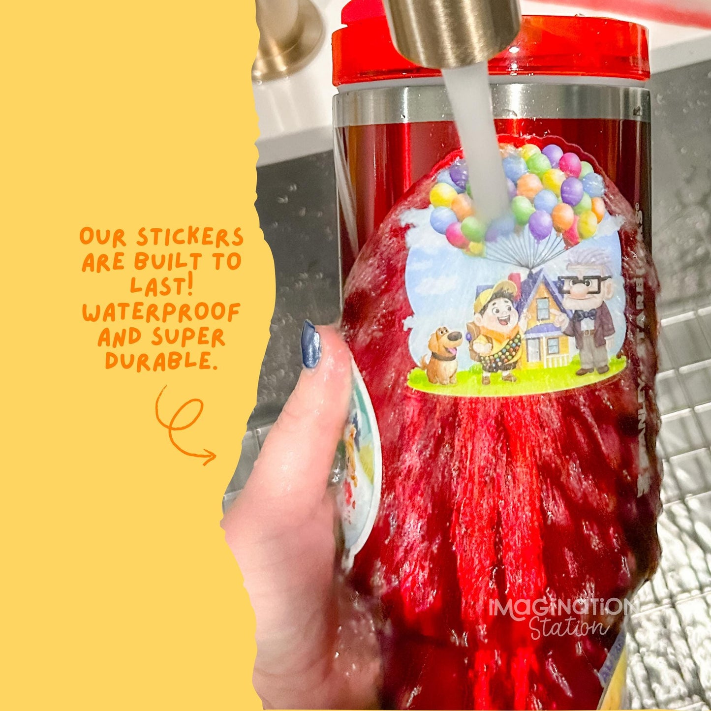Imagination Station Adventure Is Out There Up sticker packaging ā Disney Pixar adventure gift