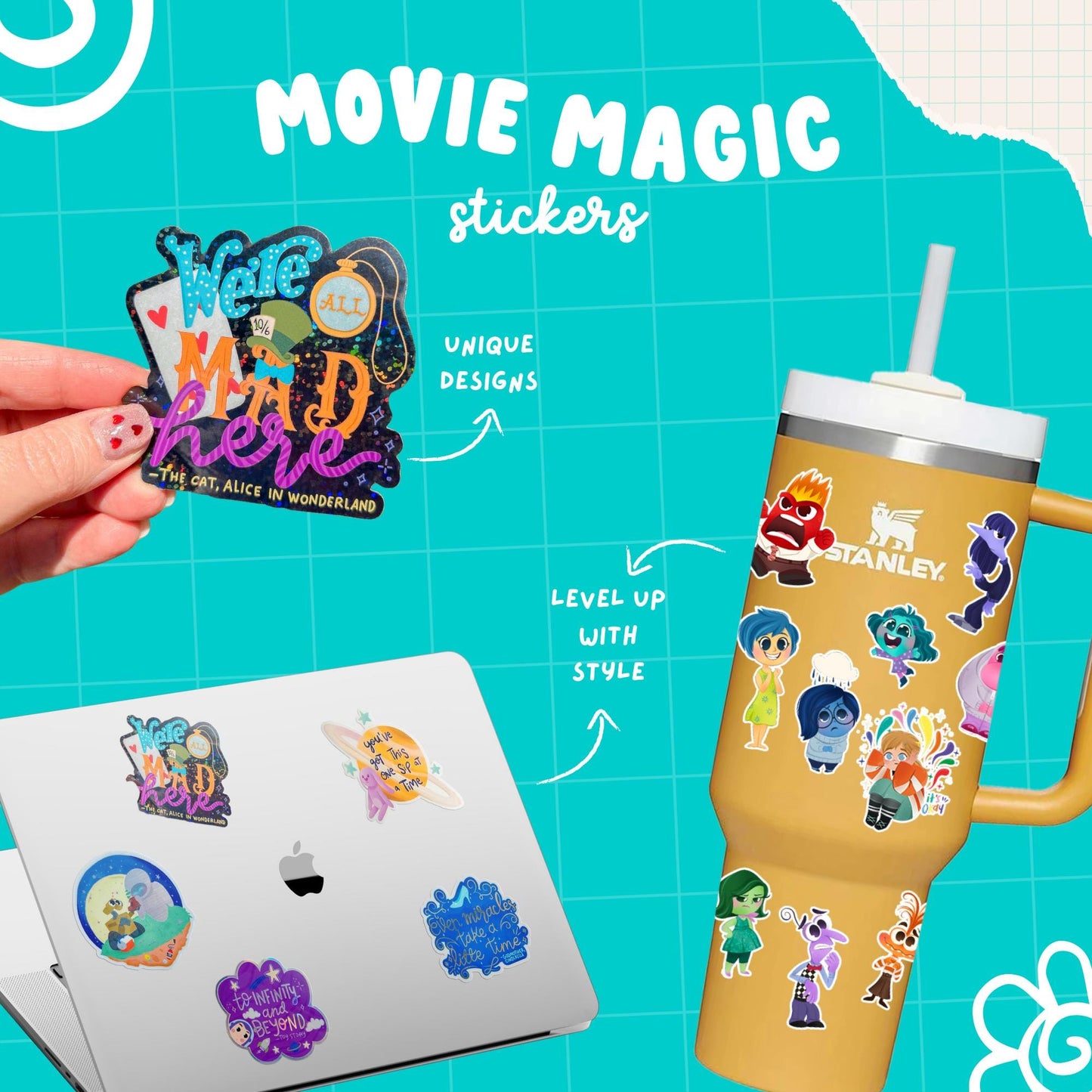 Imagination Station Bluey Unicorse sticker packaging ā Disney chaotic puppet humor gift