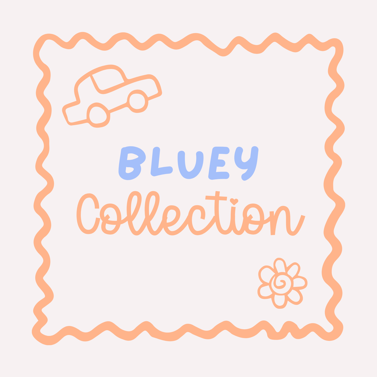 Bluey Collection – Disney waterproof stickers, car magnets and accessories featuring Bluey and the Heeler family