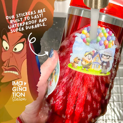 Jafar Aladdin sticker on water bottle – 2.2 x 2.3 inch transparent glossy Disney villain vinyl