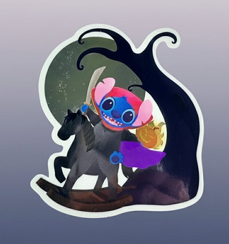 Cartoon character with a horse on a gradient background