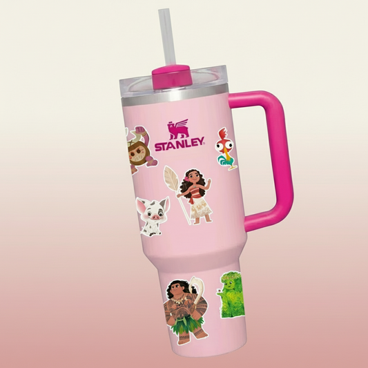 Moana 40oz Tumbler + Waterproof Vinyl Sticker Set
