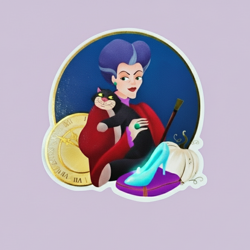 Lady Tremaine sticker mirror glossy Disney villain vinyl from Cinderella