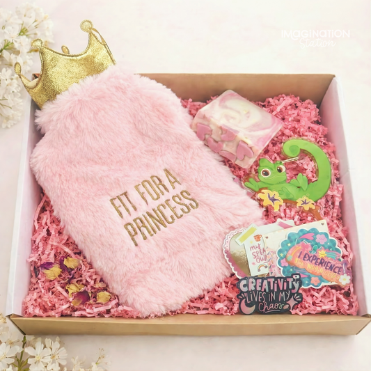 Made for Humans Gentle Care gift box front view – Disney self-care bundle set by Imagination Station