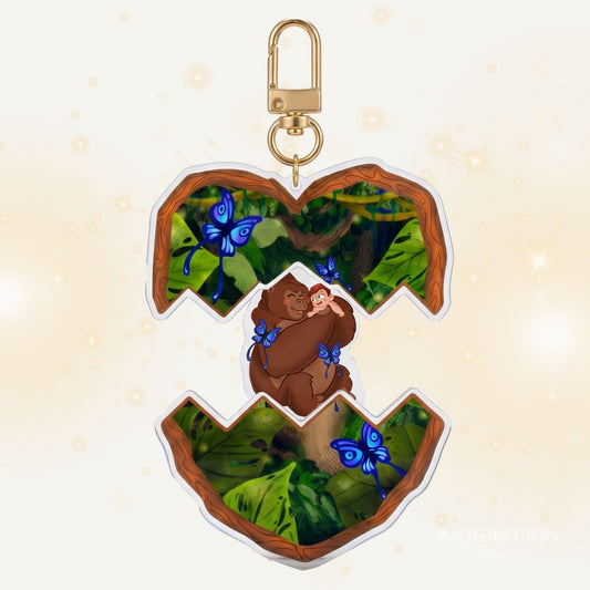 Tarzan Disney Inspired Keychain - Custom Acrylic Magnetic Openable Magnetic Charm