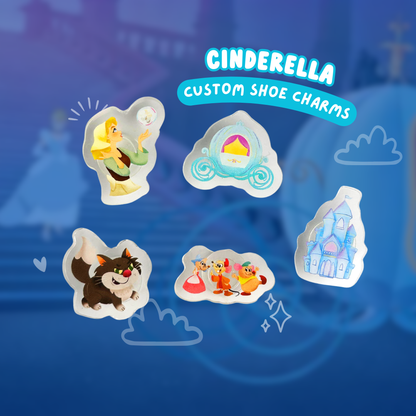 Cinderella glass slipper shoe charm on croc – acrylic Disney princess accessory