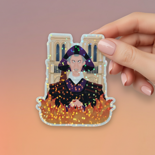 Frollo sticker glitter effect Disney villain vinyl from Hunchback of Notre Dame