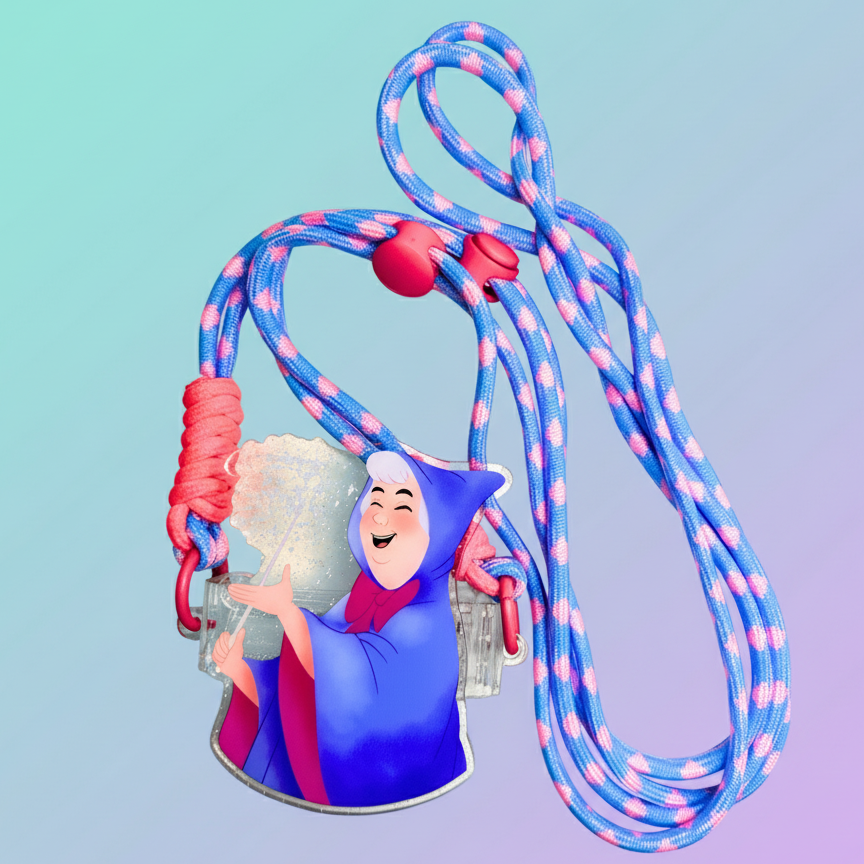 Fairy Godmother acrylic phone clip with lanyard from Disney Cinderella