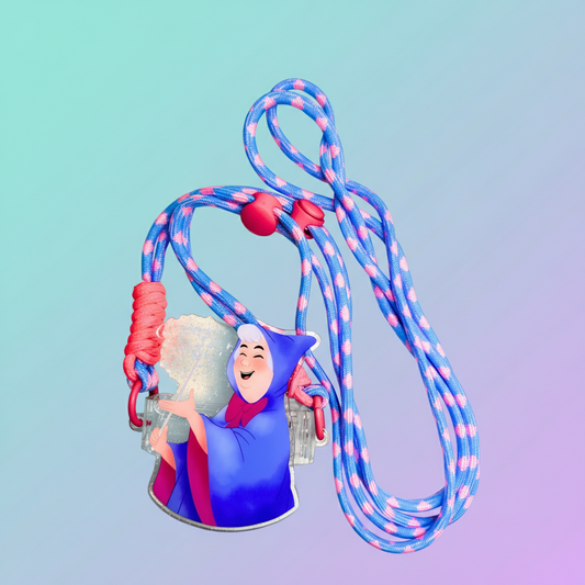 Fairy Godmother acrylic phone clip with lanyard from Disney Cinderella