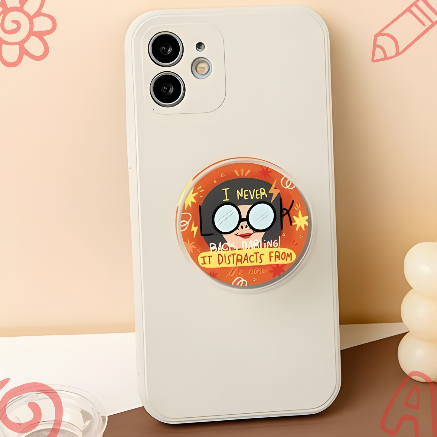 Edna Mode phone holder as kickstand – Incredibles acrylic Disney phone stand