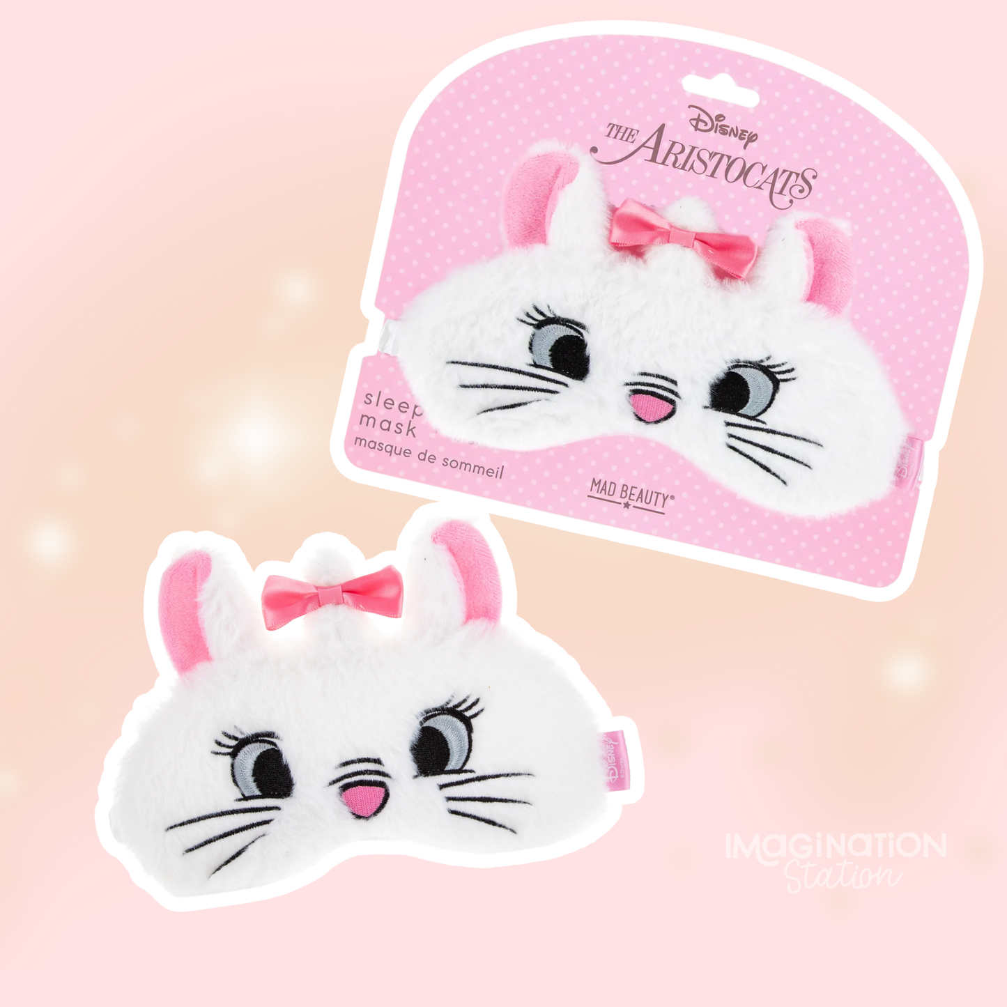 Marie Aristocats sleep mask front view – Disney cat character eye mask for sleeping
