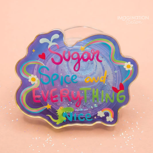 PowerPuff Girls Quote Holographic Phone Holder - Acrylic Stand