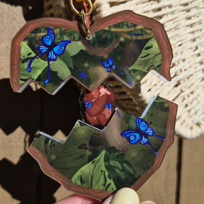 Tarzan magnetic keychain close up – vibrant full-color openable acrylic Disney clip