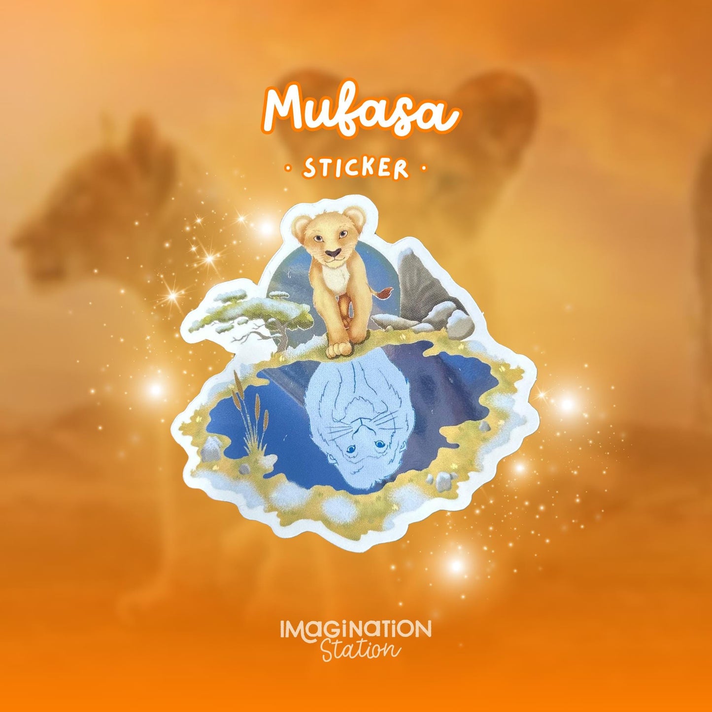 Mufasa Lion King sticker held by hand – mirror glossy remember who you are Disney vinyl