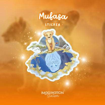 Mufasa Lion King sticker held by hand – mirror glossy remember who you are Disney vinyl