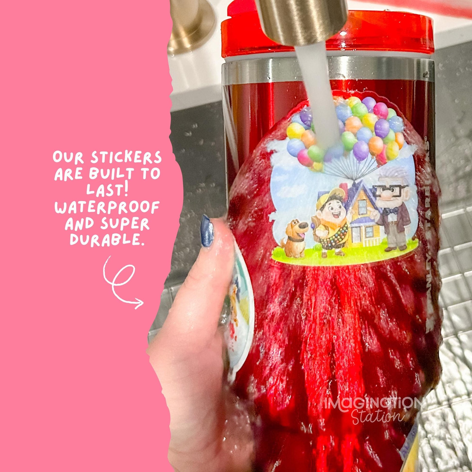 Bluey Grandparents sticker size reference – clear glossy waterproof Disney vinyl decal