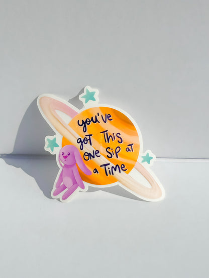 Bluey You've Got This sticker on water bottle – motivational clear glossy Disney vinyl