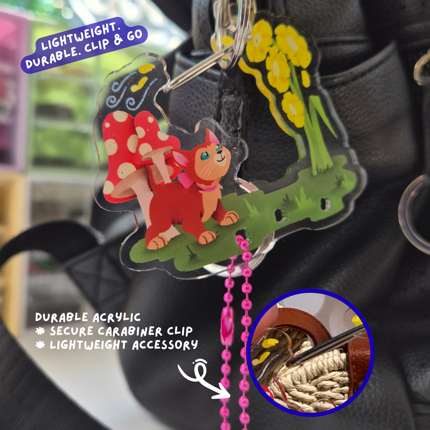 We're All Mad Here bundle contents – Alice in Wonderland keychain and stickers