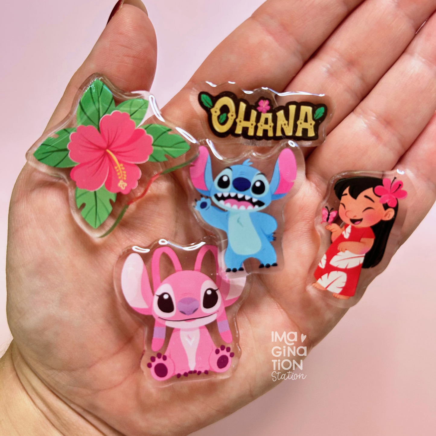 Stitch acrylic shoe charm close up – Lilo and Stitch Disney croc Jibbitz-style accessory
