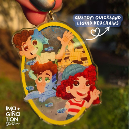 Luca Inspired Shaker Bag Charm | Disney Pixar Sea Friends Keychain