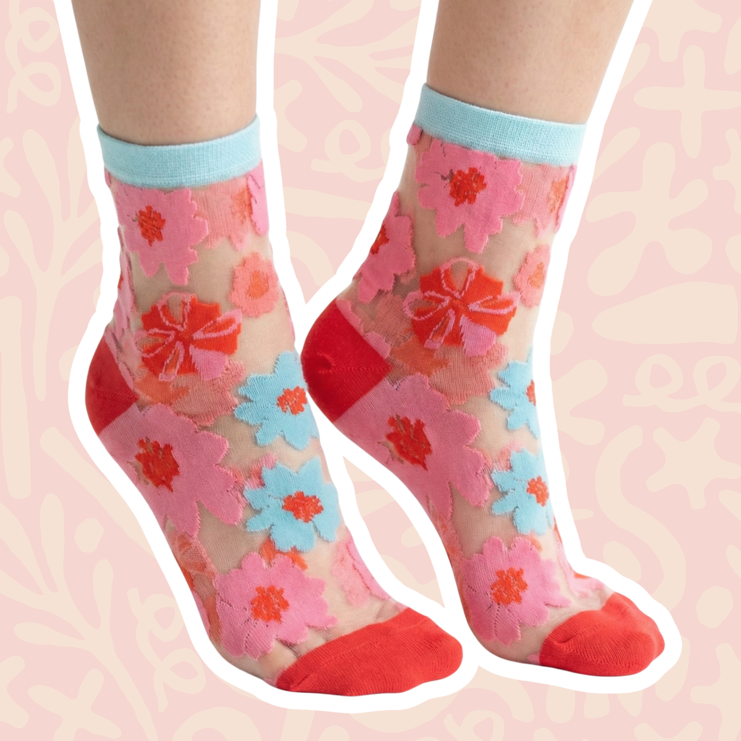 Sock Candy sheer socks detail – lightweight breathable women's crew sock close up