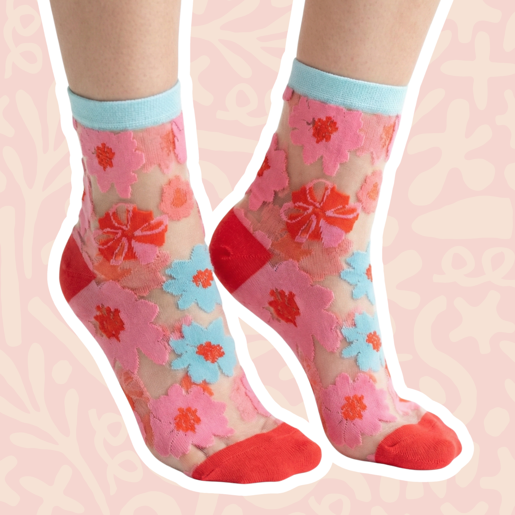 Sock Candy sheer socks detail – lightweight breathable women's crew sock close up