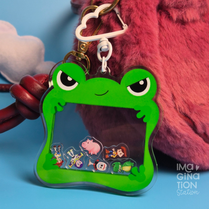 Lilypad Toy Story 5 Shaker Keychain – Acrylic Disney Pixar Bag Charm with Cloud Carabiner