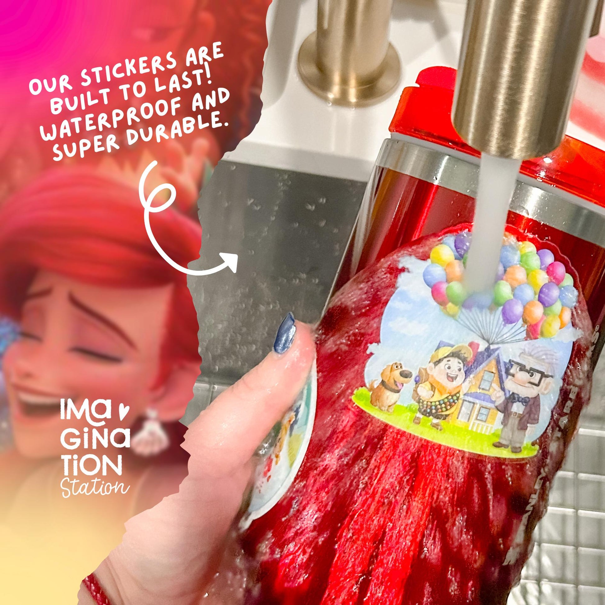 Princess Slays Dragons sticker size reference – clear glossy waterproof Disney empowerment vinyl