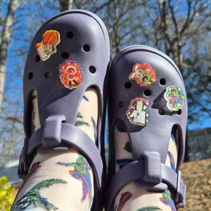 Powerpuff Girls holographic shoe charms on crocs – Blossom Bubbles Buttercup acrylic