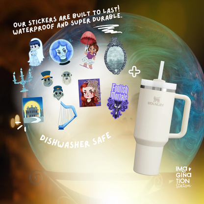Haunted Mansion tumbler with glow sticker – foolish mortals 40oz Disney bundle