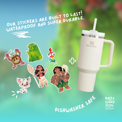 Moana 40oz tumbler lifestyle – Disney princess ocean adventure hydration bundle