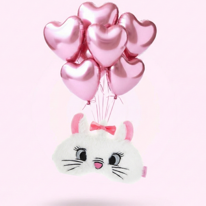 Marie Aristocats sleep mask detail – plush soft material Disney cat eye mask close up