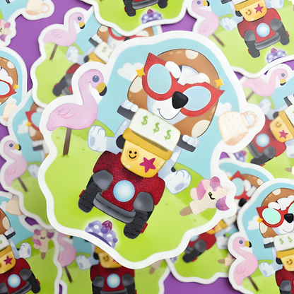 Granny Muffin sticker size reference – waterproof pixie dust Bluey Disney vinyl