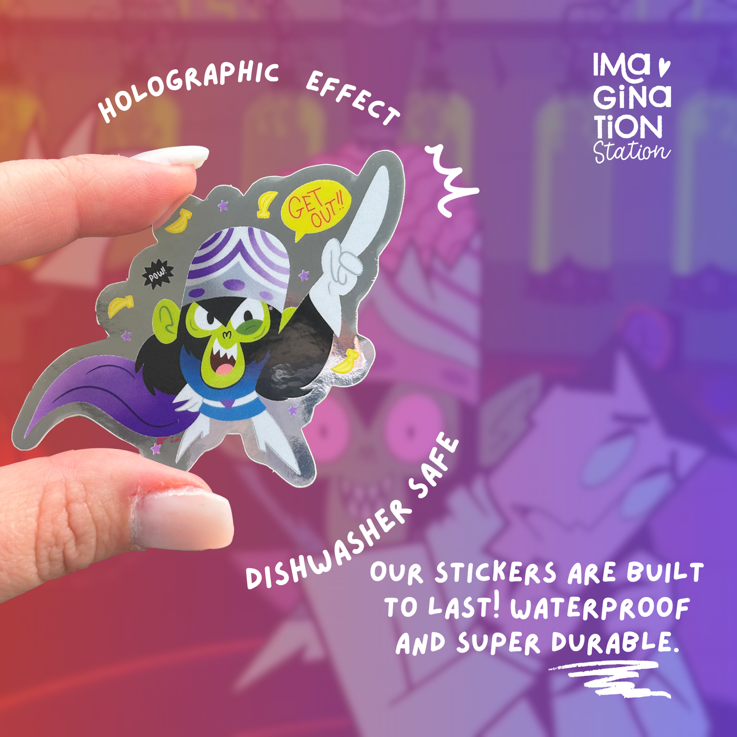Mojo Jojo Sticker - Waterproof Glossy Mirror Effect