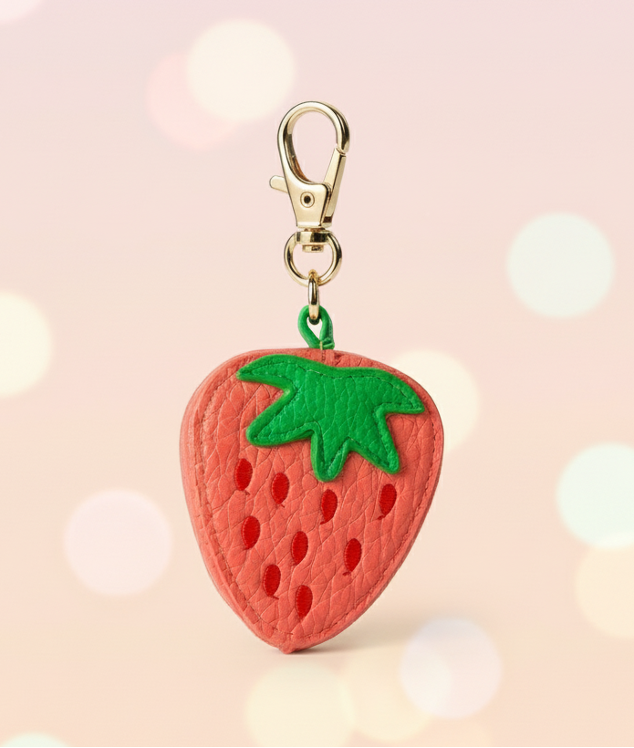 Lotso Bear strawberry scented leather keychain – Berry Sweet Toy Story Disney Pixar bag charm