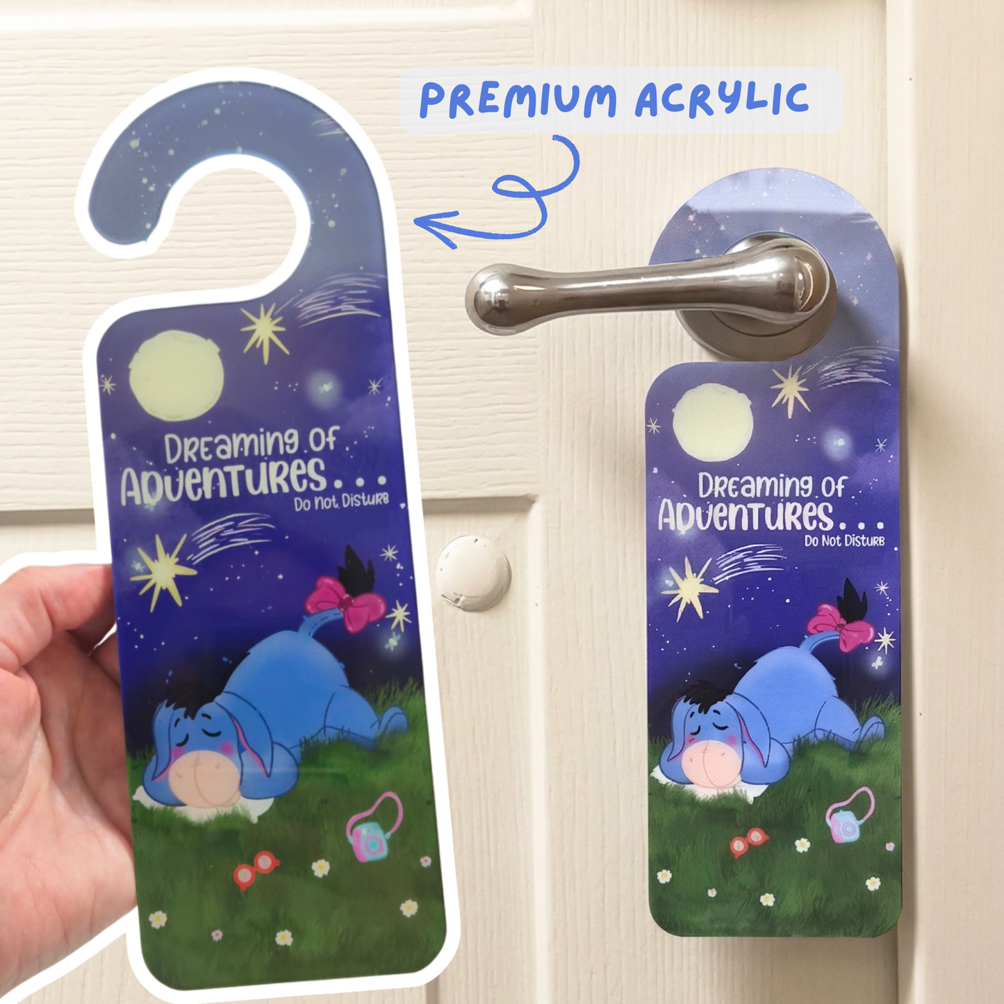 Winnie the Pooh door hanger close up – vibrant high-resolution Disney character print detail