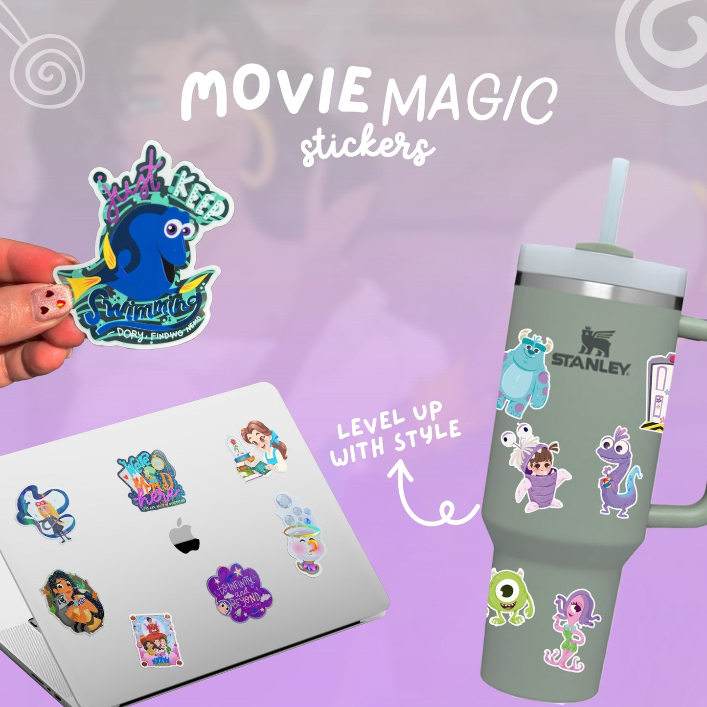 Esmeralda sticker on water bottle – Hunchback Notre Dame holographic Disney vinyl decal