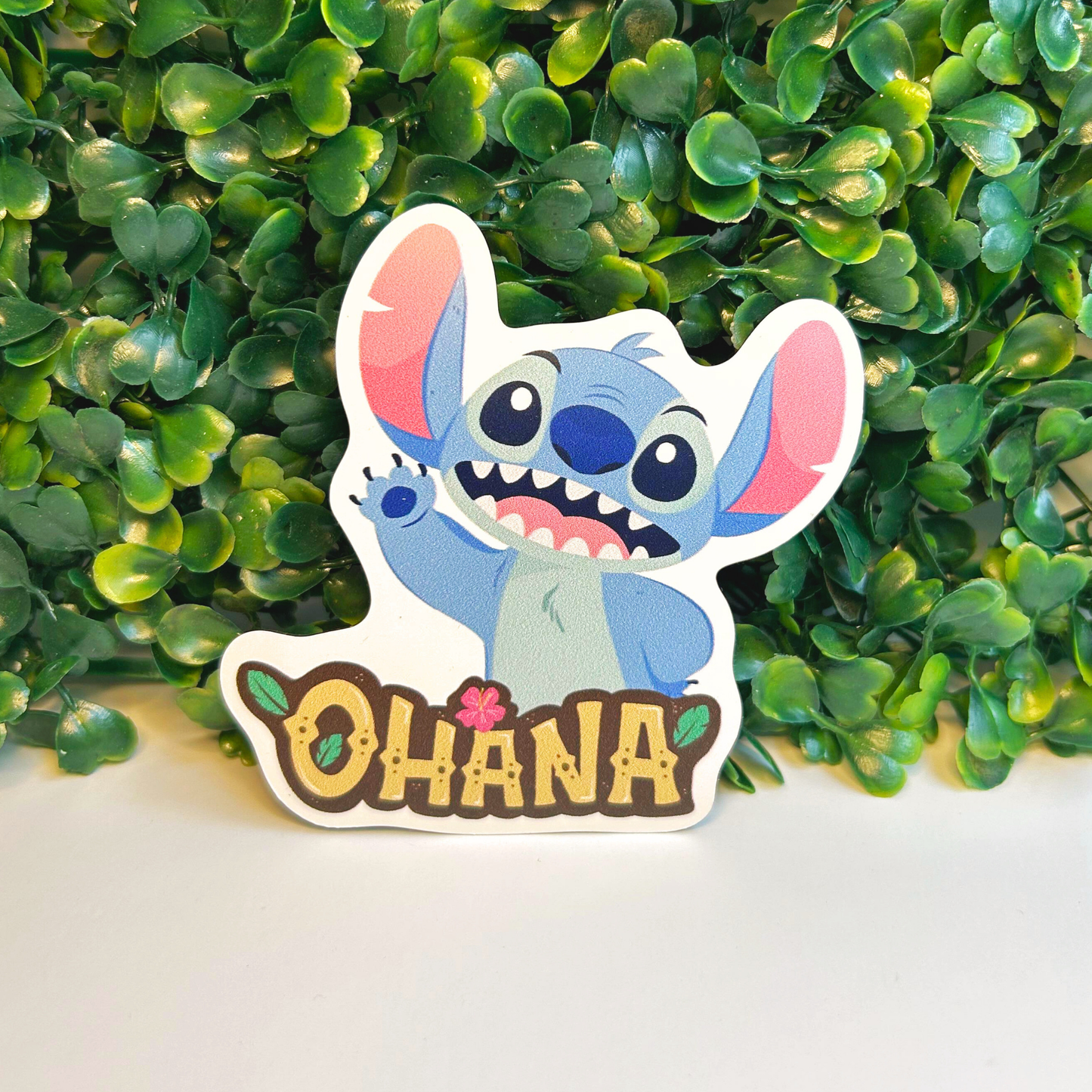 Stitch Ohana Car Magnet - Vinyl Weatherproof Print.