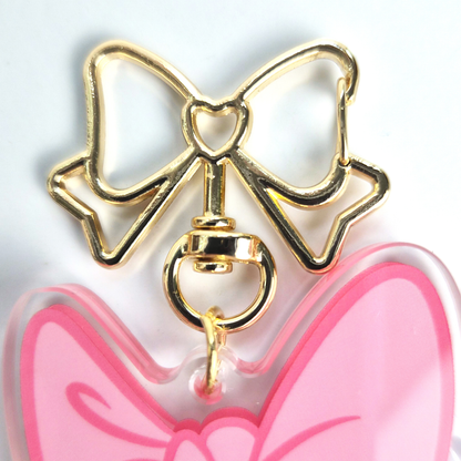 Daisy Duck keychain rose gold bow clip backlit window glow