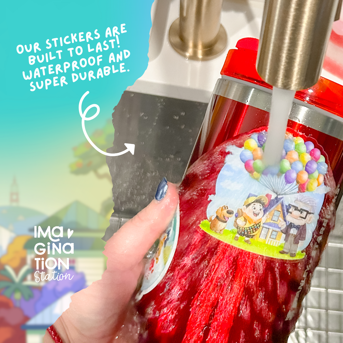 Bluey Spring 40oz Tumbler + Waterproof Clear Glossy Sticker Set – Disney Bundle