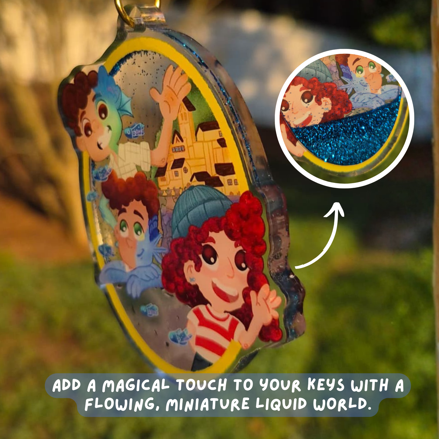 Luca Inspired Shaker Bag Charm | Disney Pixar Sea Friends Keychain