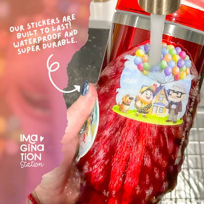Bing Bong sticker size reference – holographic glossy Disney Pixar waterproof vinyl
