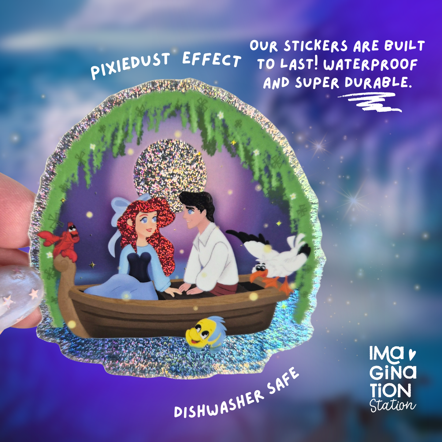 Ariel The little Mermaid Sticker - Waterproof Pixie Dust Effect