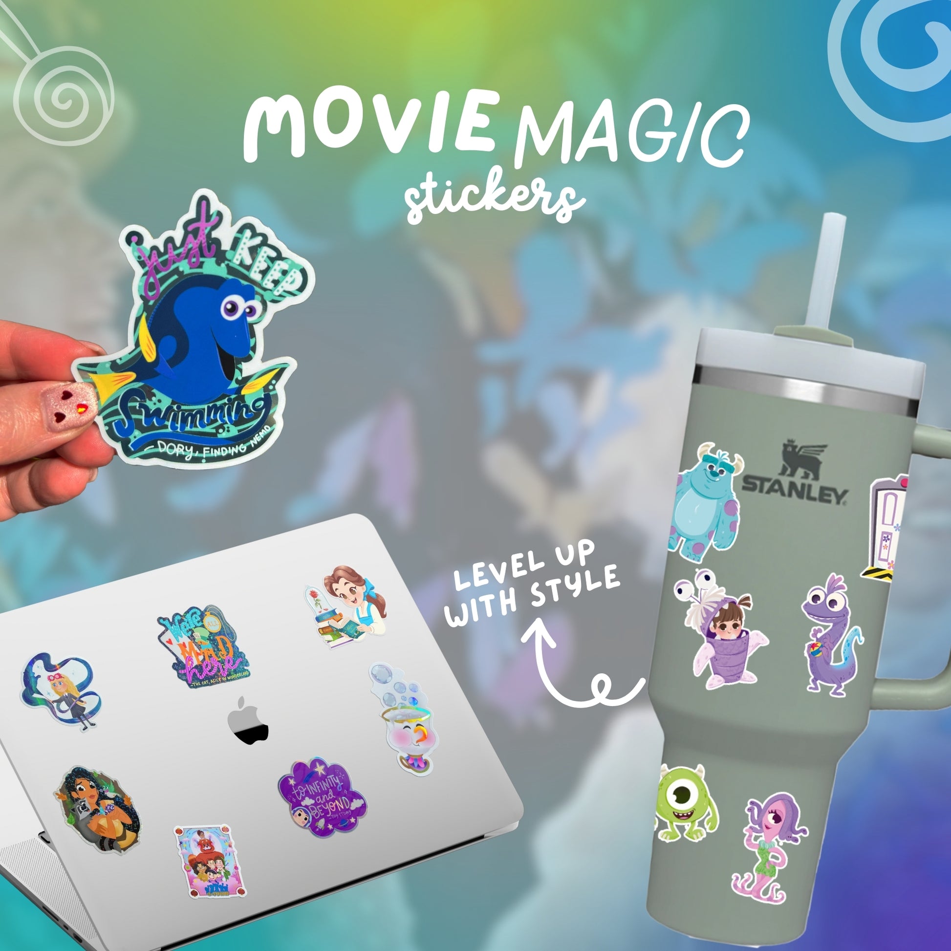 Mary Poppins sticker size reference – clear glossy waterproof Disney vinyl decal