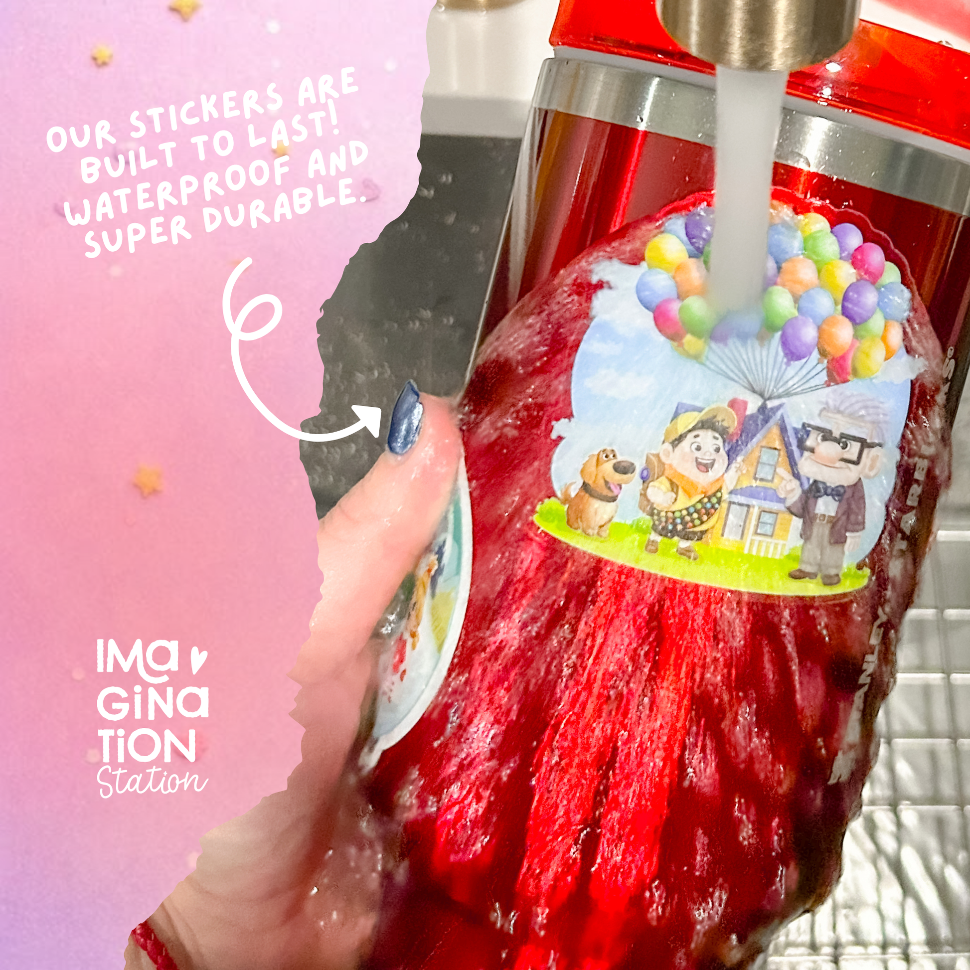 Figment sticker on water bottle – EPCOT imagination pavilion Disney Parks vinyl