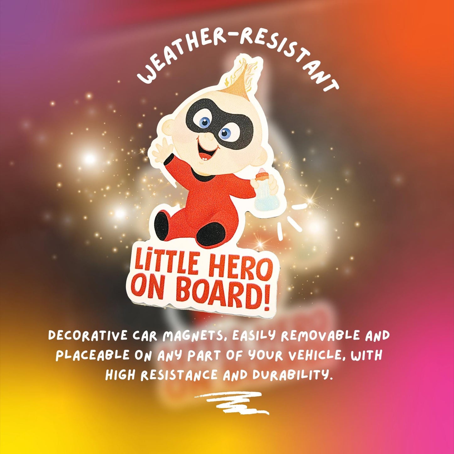 Jack-Jack Little Hero On Board Car Magnet – Weatherproof Vinyl