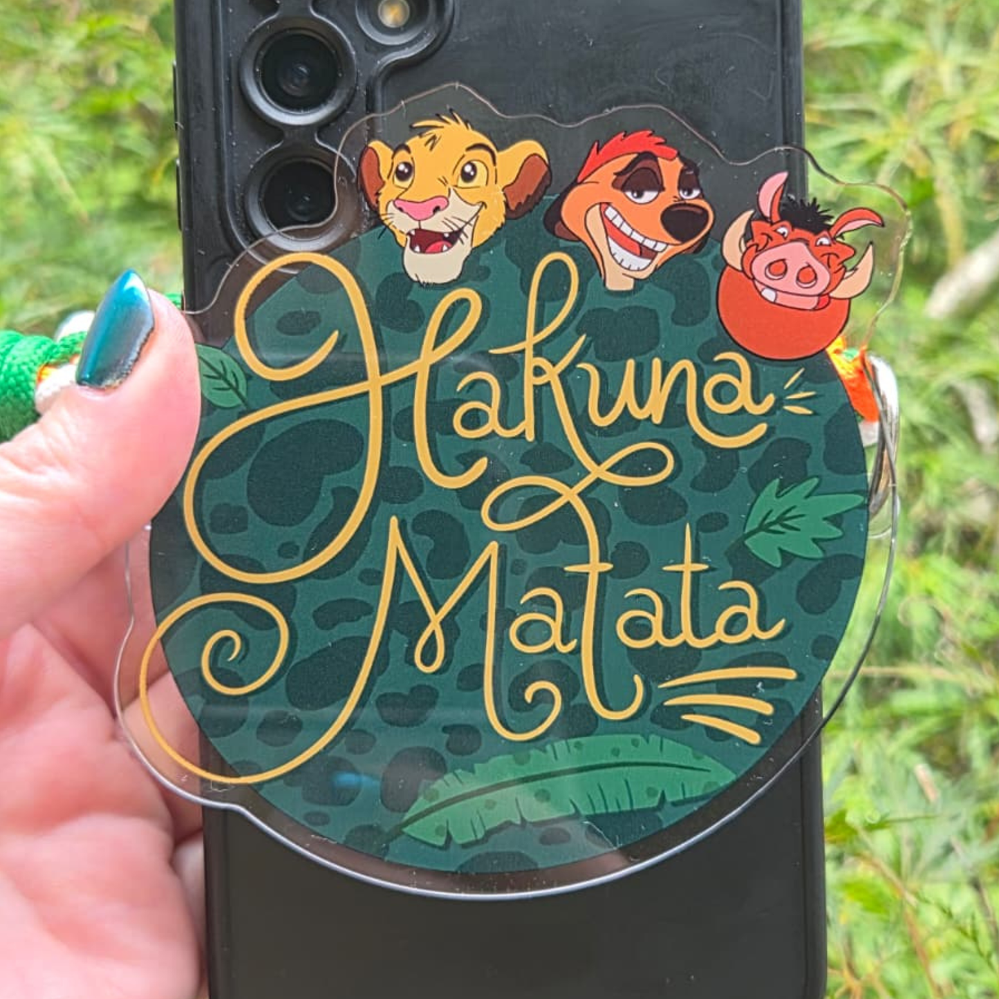 Hakuna Matata acrylic phone charm packaging - Imagination Station original illustration