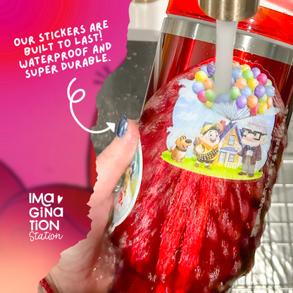 HIM Powerpuff Girls sticker on water bottle – mirror glossy 90s villain cartoon vinyl